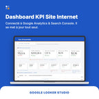 Dashboard KPI site internet sur Looker Studio, vue d'ensemble connectée à Google Analytics 4